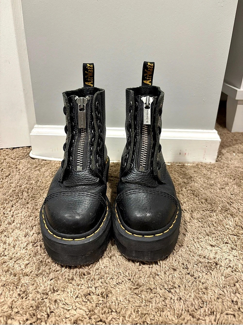 Dr. Martens Sinclair Milled Nappa Leather Platform Boots Platform Boots Black